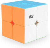 Qidi 2x2 speed cube, stickerless magic cube puzzle with matte bright colored faces