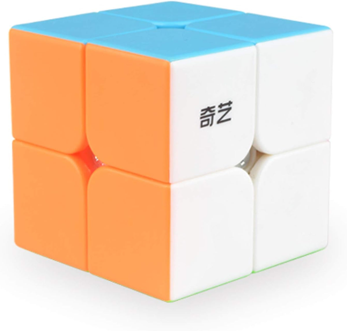 Qidi 2x2 speed cube, stickerless magic cube puzzle with matte bright colored faces