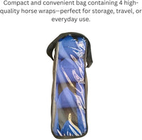 Horse Leg Bandage/Horse Leg wrap (Set of 4) Red, Blue, Navy Blue, and Black (Blue)