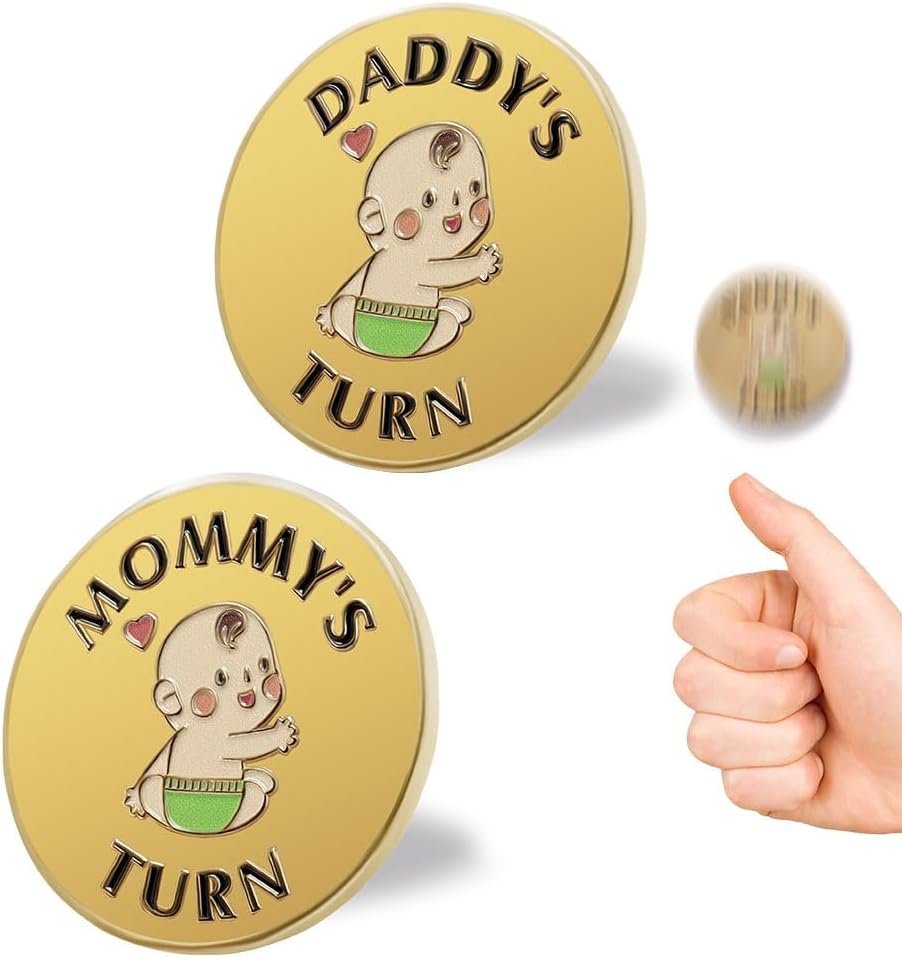 Vichona new parent decision coin reading Mommy's Turn and Daddy's Turn - view 4