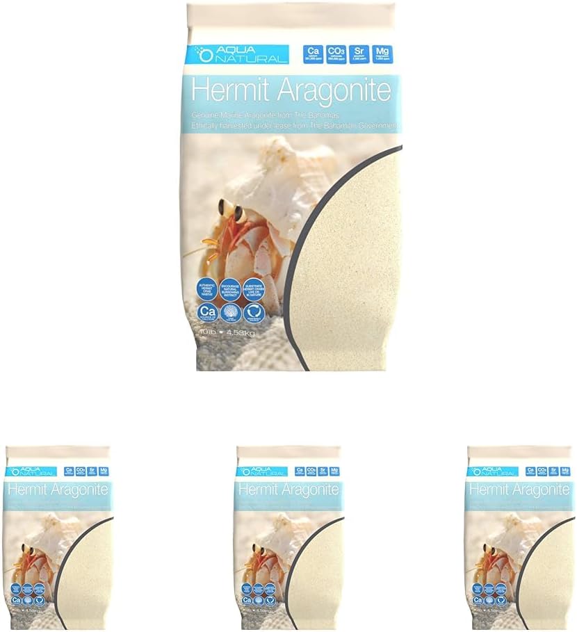 HERMIT CRAB ARAGONITE 10LB, Sand for Habitat – Daily Care for Fish - 1 Ounce (Pack of 4)