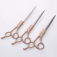 Fenice Peak 7.5'' Dog Straight Scissors for Grooming 440C Stainless Steel Rose Gold Professional Pet Trimming Scissors Sharp Blades Cutting for Dogs and Cats Shears