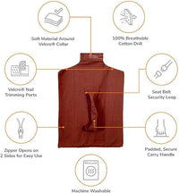 Cozy Comfort Carrier - Small Caramel Pet Carrier for Cat and Cat Restraint for Medication Administration, Nail Clipping, Travel, Vet Visits, and Dental Care