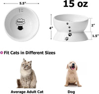 Y YHY Cat Bowl Anti Vomiting, Raised Food Bowls - 15oz / White - image 3