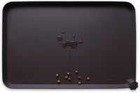 Hoki Found -Waterproof Pet Feeding Mats with High Lips - 19"L x 12"W / Dark Oak