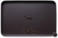 Hoki Found XX-Large Silicone Pet Food Mats - Non Slip Cat Dog Bowl Mats - Waterproof Dog Cat Food Tray - Dark Oak