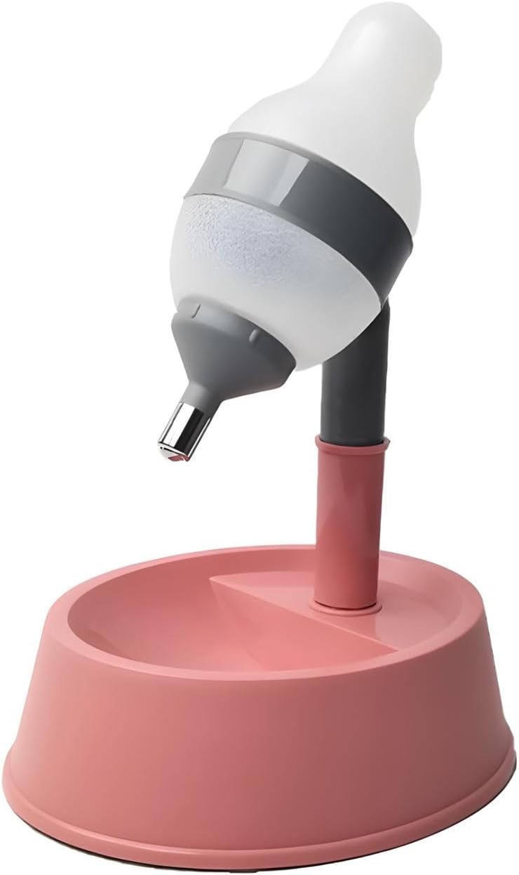 Pet Standing Water Dispenser Cat Dog Standing Bowl with Detachable - Grey-Pink / Dispenser