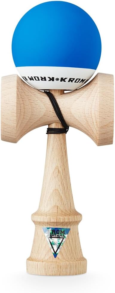 KROM kendama POP in black, beech wood skill toy with extra string and stickers - view 3