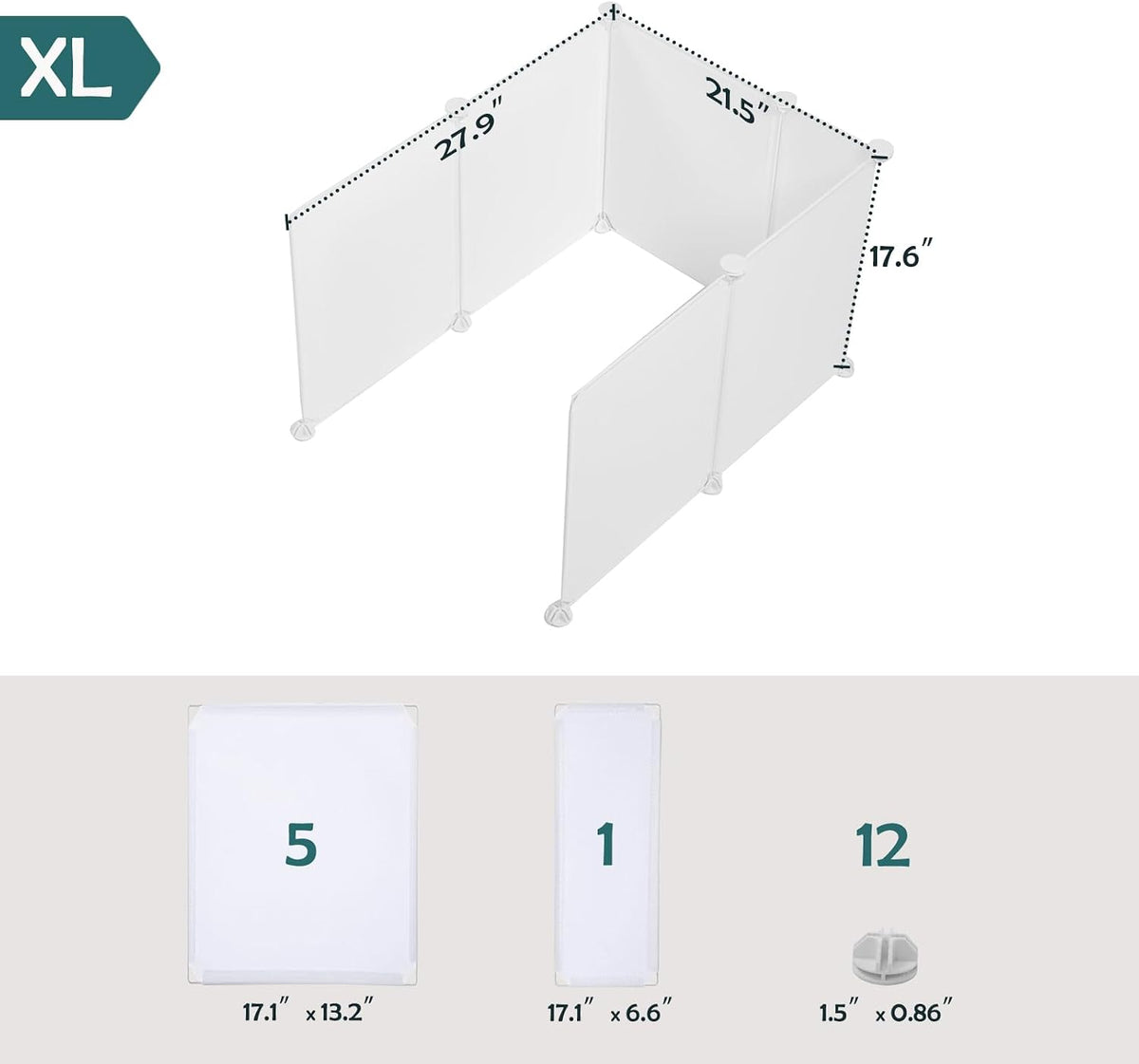 MEEXPAWS Cat Litter Box Enclosure, Splash Guard - XL - L27.9"×W21.5"×H17.6" - image 3