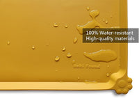Hoki Found Silicone Pet Food Mats Tray - Dog Pet Cat Feeding Mat - Waterproof Dog Cat Food Mats -Pet Water Mats for Carpet -Honey
