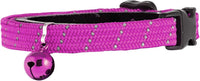 Reflective Breakaway Cat Collar with Bell, Safe Design - Purple