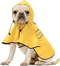Waterproof Dog Raincoat, Adjustable Pet Rain Coats - Yellow / Medium