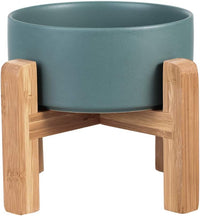 Raised Ceramic Large Dog Bowl - Medium Dog Bowls 850ML*1 / Green