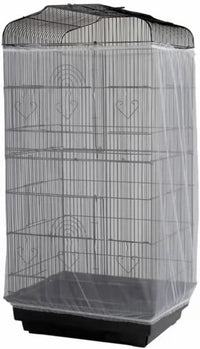 Adjustable Birdcage Seed Catcher Feather Catcher Bird Cage Cover Net - 118.0"L x 118.0"W x 32.0"H / White