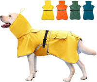 Dog Raincoat Waterproof Adjustable Rain Jacket Small Dogs Green - Yellow / XL-Fit for 15-21 pounds