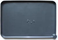 Hoki Found Large Silicone Pet Feeding Tray - Waterproof Dog Pet Cat Feeding Mat - Non Slip Pet Dog Cat Food Bowl Mats Placemat -Pet Water Mats for Carpet -Gray