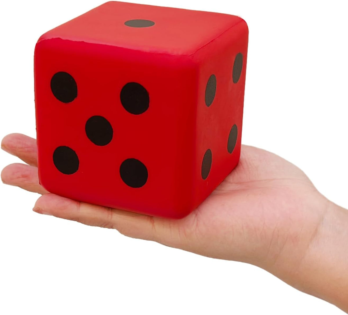 funnysquee 3.15 inch foam dice toy with large numbers, Fortunate Red - view 3