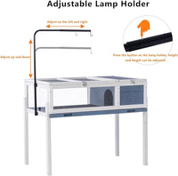 BIRASIL Wood Tortoise House, Indoor Turtle Habitat Reptile Cage, Tortoises Enclosure for Small Animals Lizards Hamster