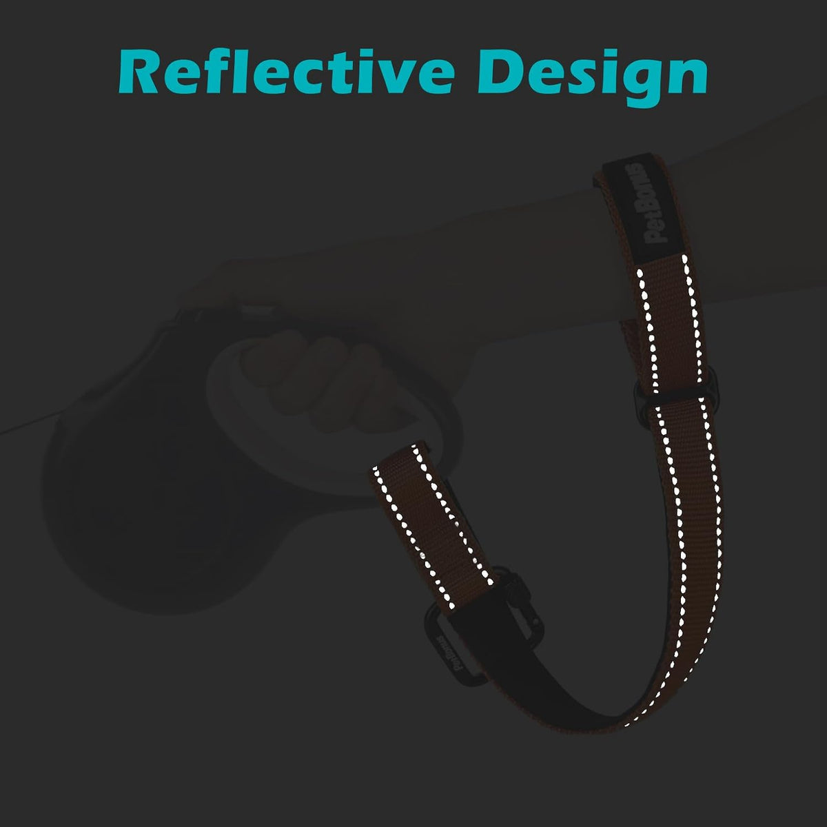 PetBonus Dog Leash Wrist Strap with Lockable Clip for Dog Retractable - Orange / 1 Pack - image 4
