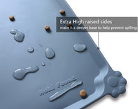 Hoki Found -Waterproof Pet Feeding Mats with High Lips - 19"L x 12"W / Gray - image 2