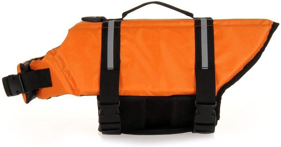 TESOON Ripstop Dog Life Jacket Quick Release Easy-Fit Adjustable Dog - Medium / Orange