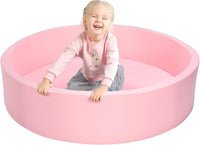 TRENDBOX Foam Ball Pit, 36" x 12" Indoor Soft Ball Pool for Kid，Light Grey – Fun for Kids & Family - Light Pink / 130CM