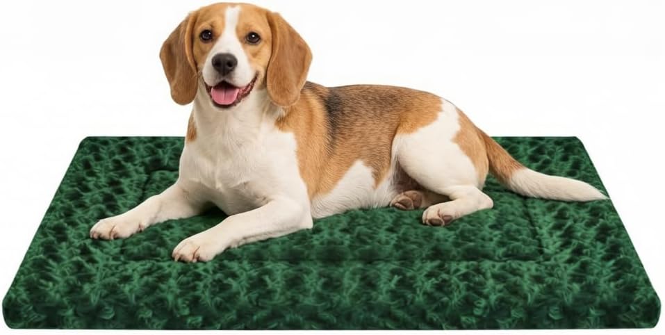 Dog Bed Mat, Reversible Crate Pad - 30"L*20"W*1.5"Th / Forest Green-1pc
