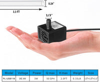 DC 5V USB Mini Submersible Water Pump with Tubing for Pet Fountain - image 4