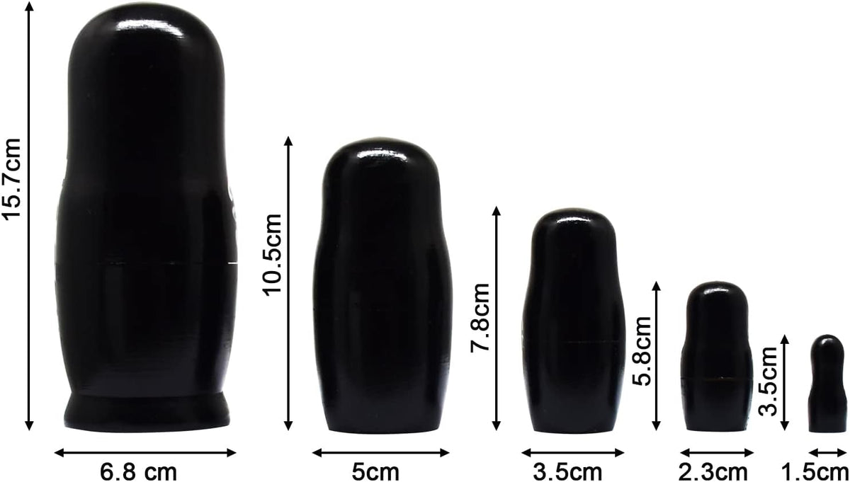 HYCLES Nesting Dolls Russian Matryoshka Wood Stacking Nested Set - ⑦ skeleton - image 3