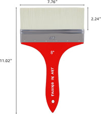 Falling in Art large 8 inch flat paddle paint brush with stainless steel ferrule - view 17
