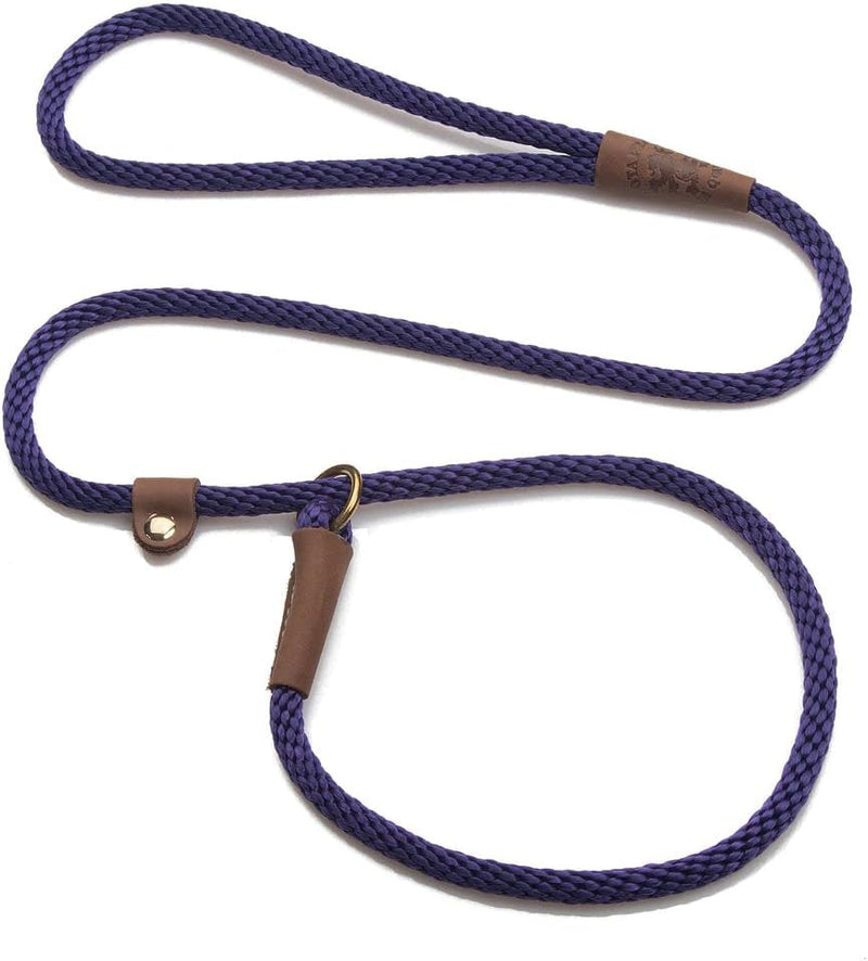 Mendota Pet Slip Leash, Dog Lead and Collar Combo - 3/8 in x 6 ft / Purple