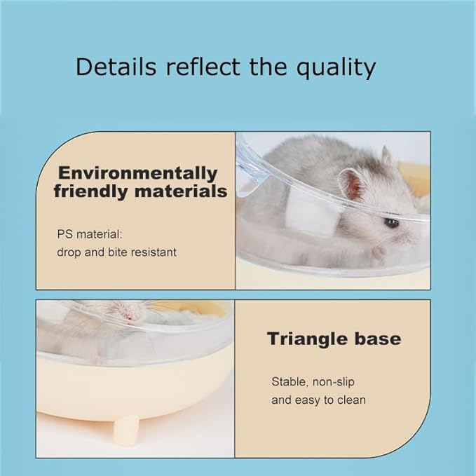 Meow&Woof Hamster Sand Bath Container, Large Sandbox Toilet Gerbil Batheoom, Tiny Chinchilla Dust Bathtub Sand Bath Box for Hamster Cage Accessories 6.5 Inch-Pink