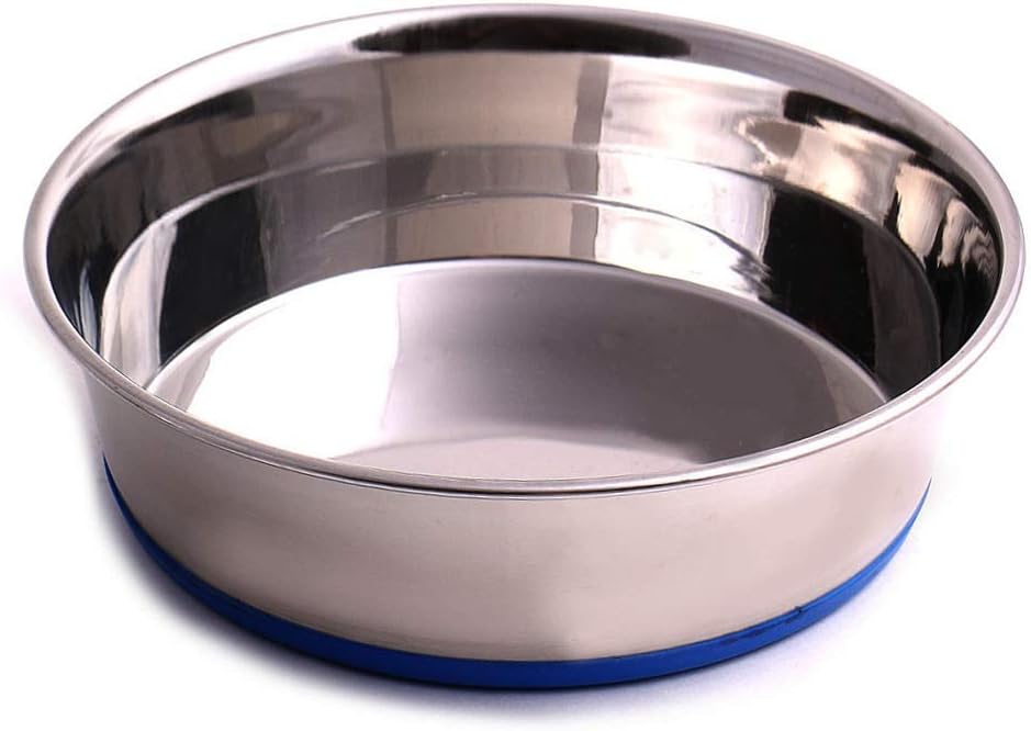Max and Neo Heavyweight Non-Skid Rubber Bottom Stainless Steel Dog - Large