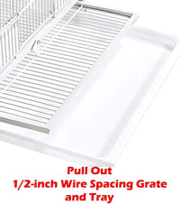 Single Stackable Center Divided Breeder Breeding Bird Flight Double Rolling Cage for Aviaries Canaries Cockatiels Finches Budgies Small Parrots Single Story