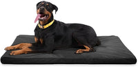 K9 Ballistics Tough Ripstop Orthopedic Dog Crate Bed - Durable Pad with Washable Cover, for Wire Crates, Tie-Downs Included, Size: X-Large 47"x29", Obsidian Black