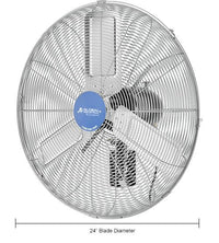 Global Industrial Deluxe Oscillating Wall Mount Fan, 24" Diameter, 1/2HP, 8,650CFM