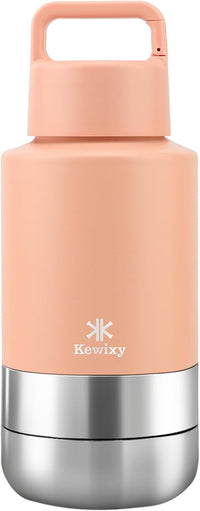 KEWIXY Insulated Dog Travel Water Bottle with Detachable Bowls - Sunset / 32 Oz
