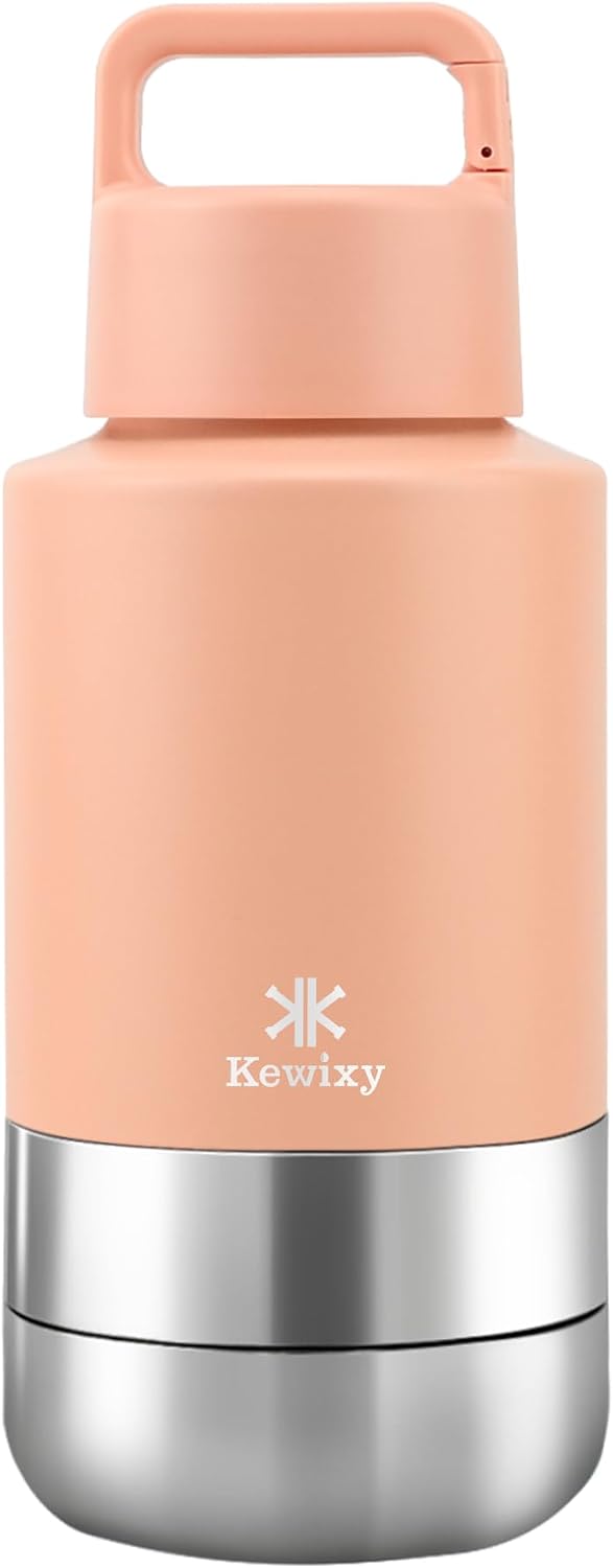 KEWIXY Insulated Dog Travel Water Bottle with Detachable Bowls - Sunset / 32 Oz