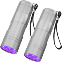 COSOOS 2 Pack UV Flashlight - Silver / 2 Pack
