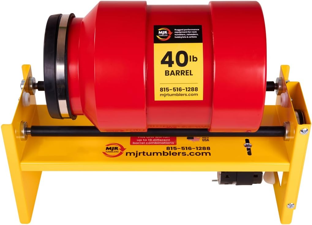 MJR Tumblers 40lb heavy duty rock tumbler with powder-coated steel frame and rubber rollers - view 5
