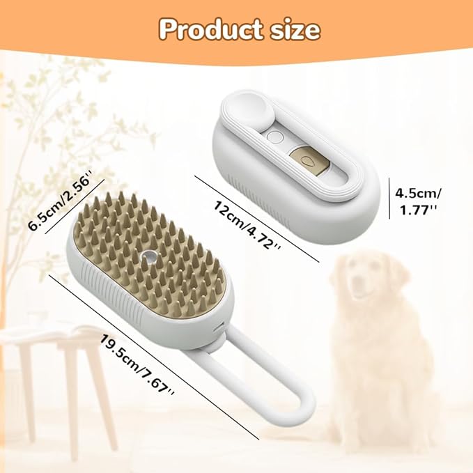 Cat Steam Brush 2025 New Pet Steam Groomer Comb, Painless Grooming Massage, 3 In 1 Water Brush for Cats Dogs (Purple)
