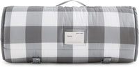 Wake In Cloud toddler nap mat in gingham plaid with built-in blanket and pillow - view 12