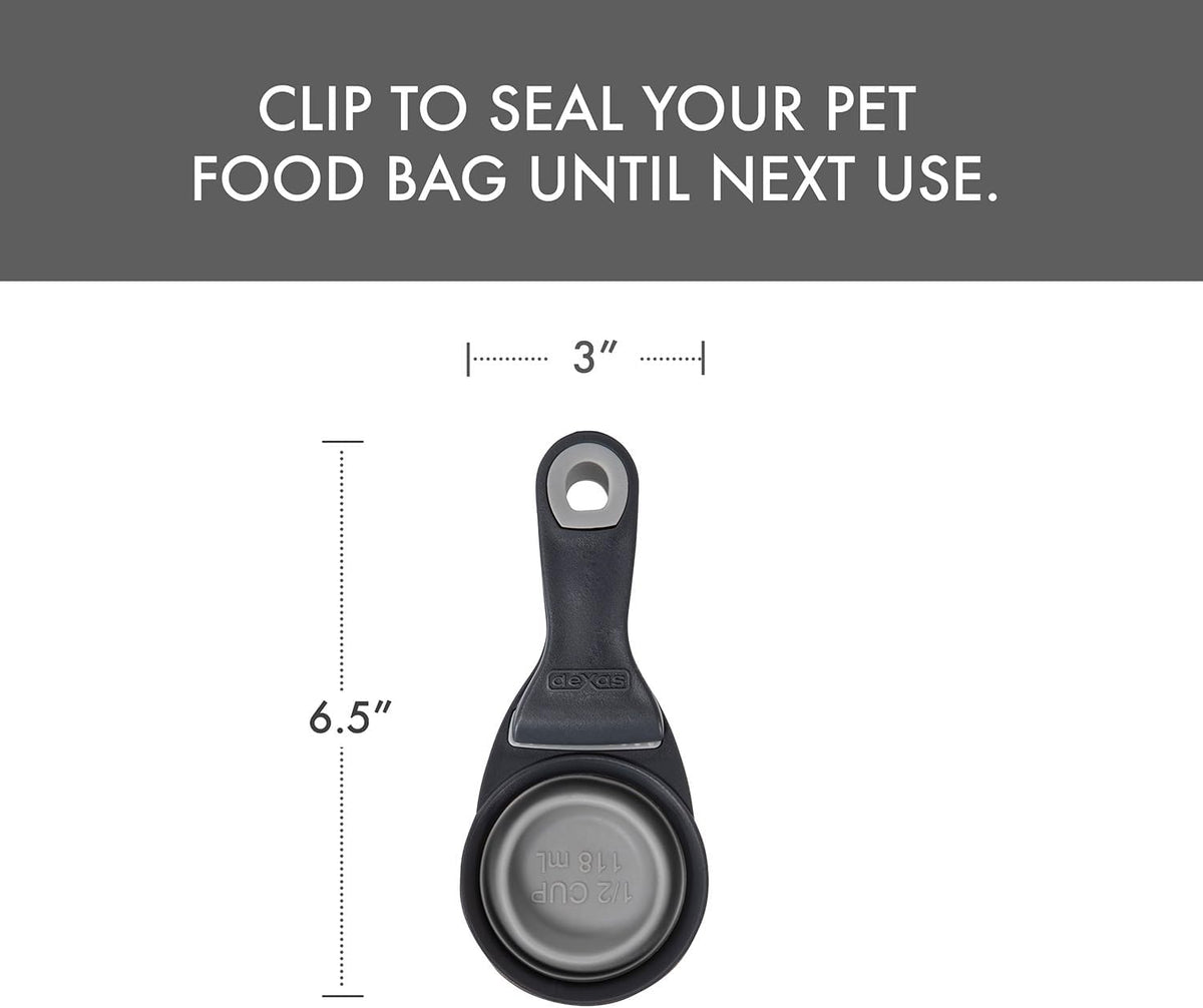 Dexas Popware for Pets Collapsible Klip Scoop - 1/2 Cup Capacity / Light Gray - image 2