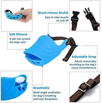 LUCKYPAW Soft Duck Silicone Dog Muzzle for Small Medium Dogs Poodle - L / Blue - image 2