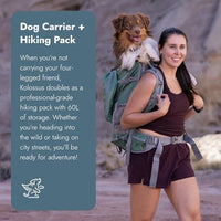 K9 Sport Sack Kolossus - X-Large, Black - The Big Dog Backpack - Ideal for Dogs 23-25” Long - Fully Adjustable Pet Carrier - Doubles as a Professional-Grade 60L Hiking Pack