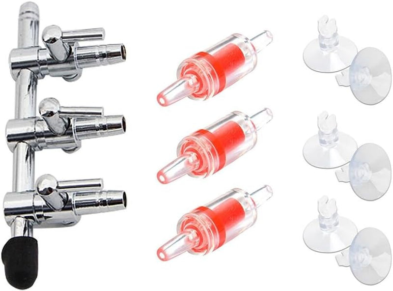 Aquarium Air Pump Splitter 7 in 1 Set 2-Way Air Flow Control Lever - 3-Way 10-in-1 Kit