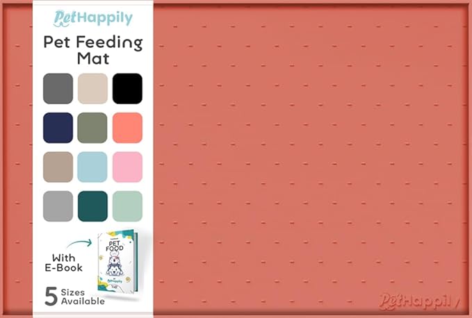 Dog Food Mat - 28x18 Raised Edges Dogs Mat for Food and Water Prevent Spill, Waterproof Cat Food Mats Protect Floors, Easy Clean Dog Bowl Mats for Food and Water, Silicone Pet Feeding Placemats