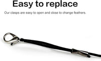 TTcat Cat Feather Wand Toys,Retractable Wand Toy with 4 Feather Refills, Interactive Cat Toy Kitten Toy for Indoor Cats to Play Chase Exercis