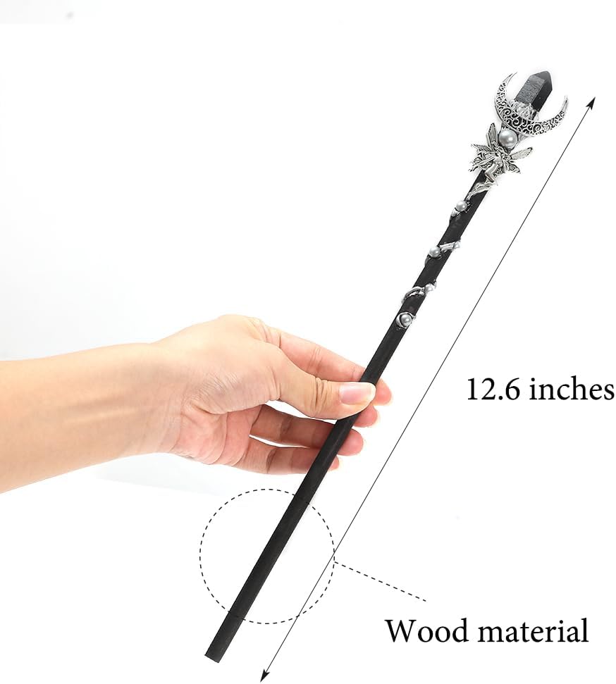 Bubbmi rhinestone witch magic wand in Snakepurple with solid wood body and metal accents - view 15