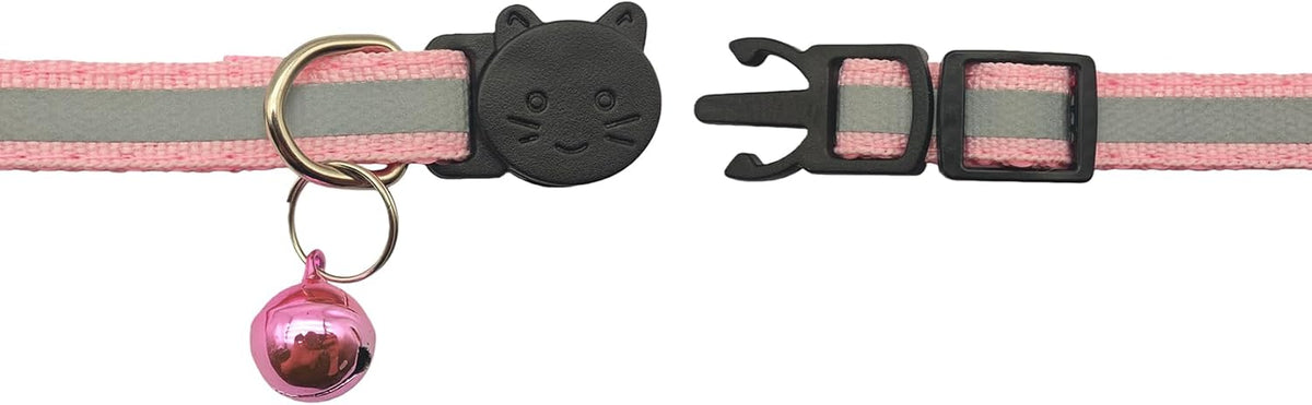 zulinlong 14 pack multi-colored breakaway cat collars with bell and reflective strip - view 4